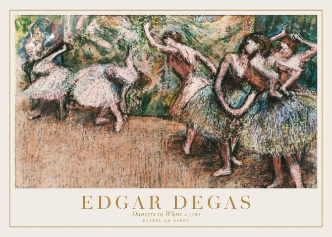 Edgar Degas Dancers in White C. 1890 No1 - Affiche