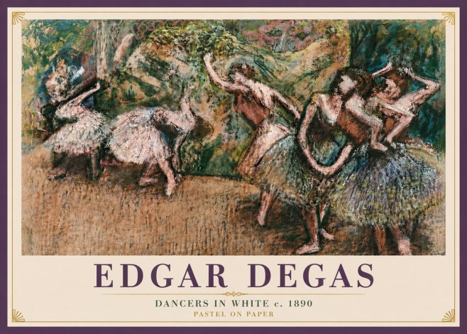 Edgar Degas Dancers in White C. 1890 No6 - Affiche