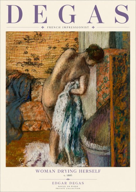 Edgar Degas Woman Drying Herself II No5 - Affiche