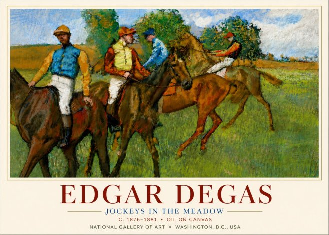 Edgar Degas Jockeys in the Meadow No6 - Affiche