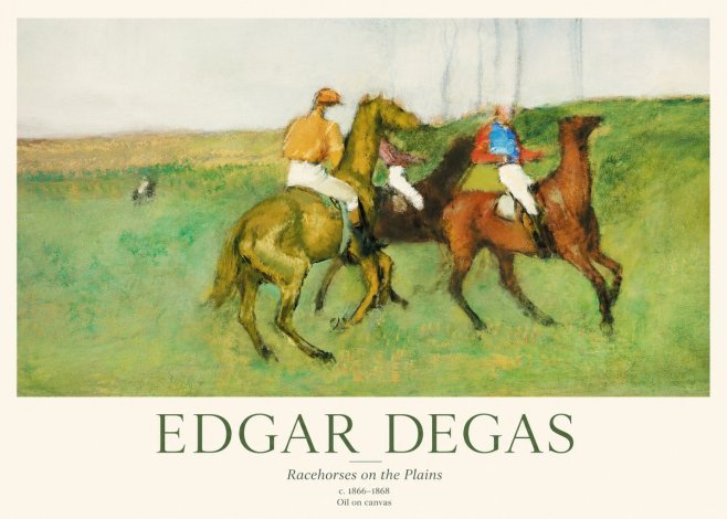 Edgar Degas Racehorses on the Plains No1 - Affiche