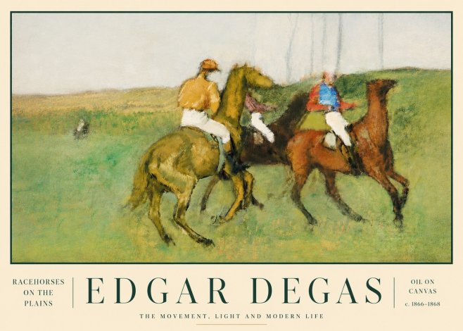 Edgar Degas Racehorses on the Plains No3 - Affiche