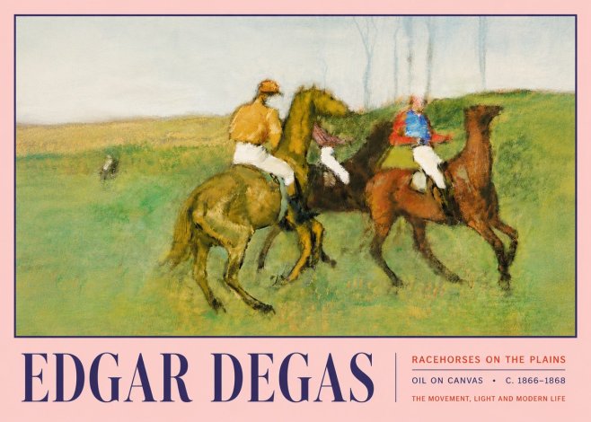 Edgar Degas Racehorses on the Plains No5 - Affiche