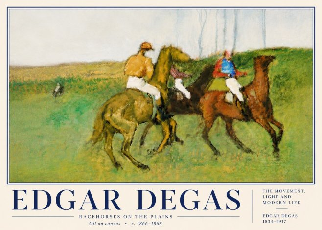 Edgar Degas Racehorses on the Plains No6 - Affiche