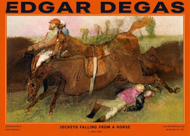 Edgar Degas Jockeys Falling from a Horse No2 - Affiche