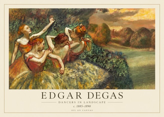 Edgar Degas Dancers in Landscape II No1 - Affiche