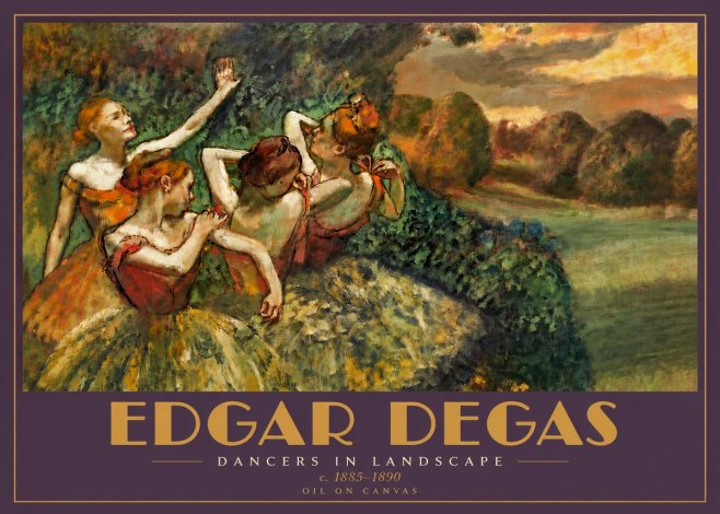 Edgar Degas Dancers in Landscape II No4 - Affiche