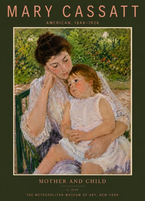 Mary Cassatt Mother and Child I No5 - Affiche