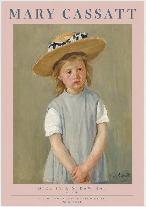 Mary Cassatt Girl in a Straw Hat No6 - Affiche
