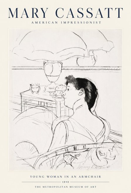 Mary Cassatt Young Woman in an Armchair No1 - Affiche