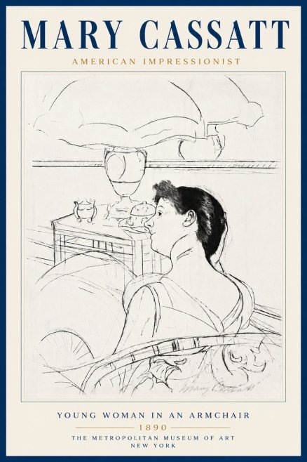 Mary Cassatt Young Woman in an Armchair No4 - Affiche