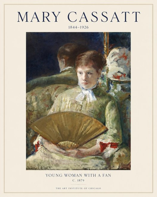 Mary Cassatt Young Woman with a Fan I No1 - Affiche