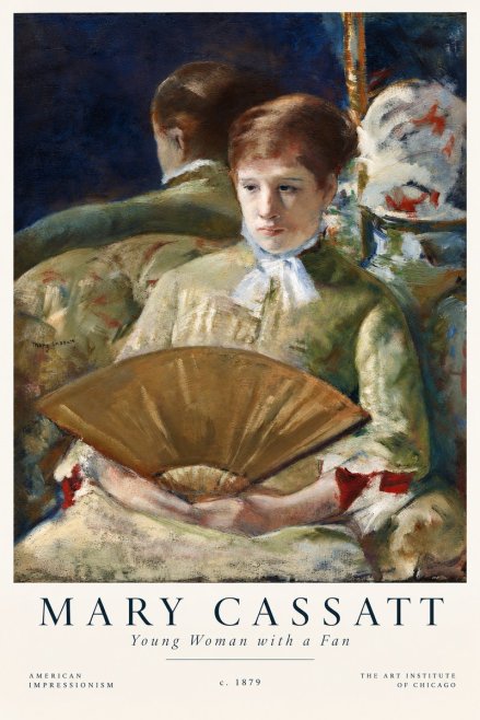Mary Cassatt Young Woman with a Fan I No4 - Affiche