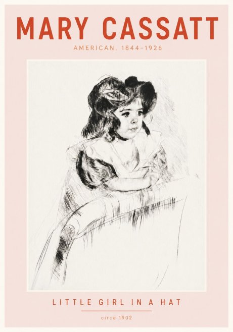 Mary Cassatt Little Girl in a Hat No4 - Affiche