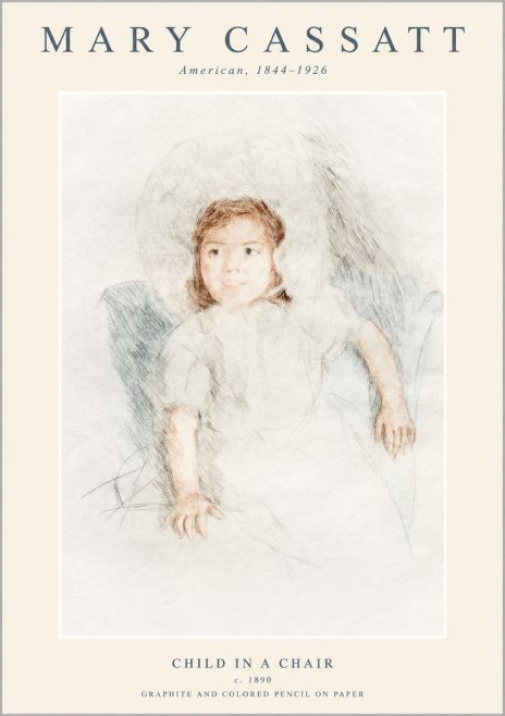 Mary Cassatt Child in a Chair No1 - Affiche