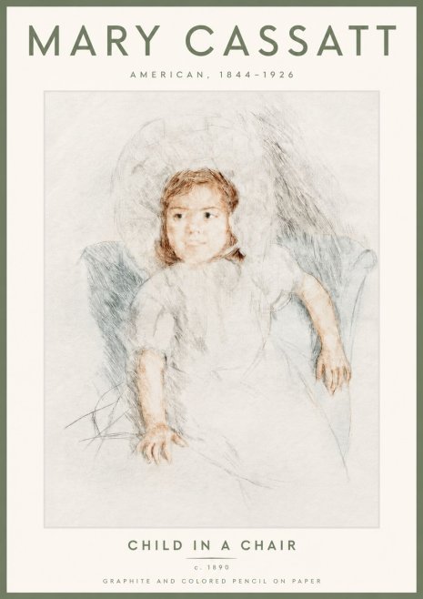 Mary Cassatt Child in a Chair No4 - Affiche