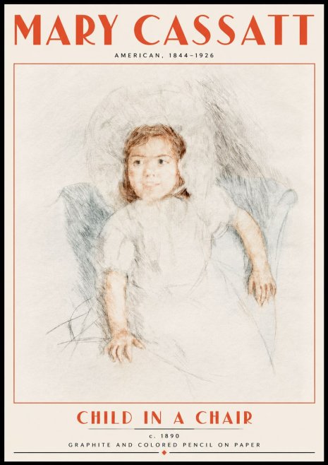 Mary Cassatt Child in a Chair No5 - Affiche