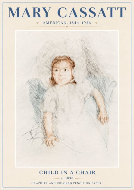 Mary Cassatt Child in a Chair No6 - Affiche