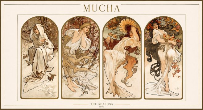 Mucha The Seasons No1 - Affiche