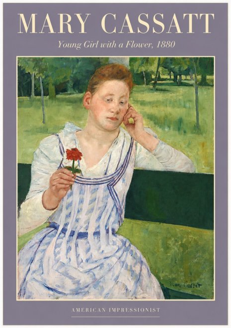 Mary Cassatt Young Girl with a Flower No2 - Affiche