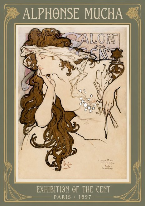 Mucha Salon Des Cent No3 - Affiche