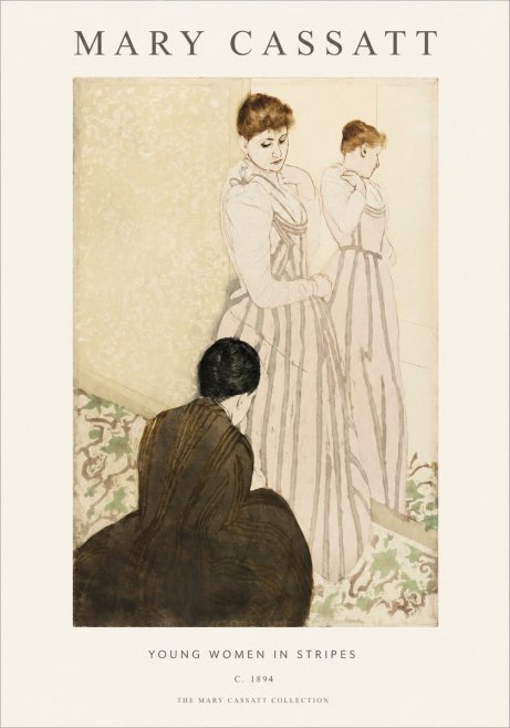 Mary Cassatt Young Women in Stripes No1 - Affiche