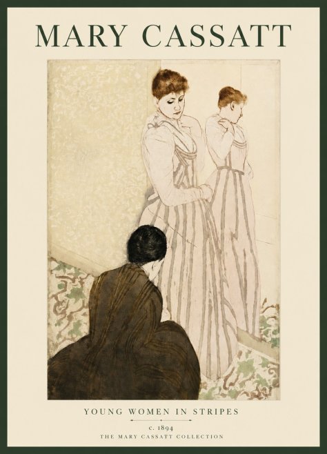 Mary Cassatt Young Women in Stripes No3 - Affiche