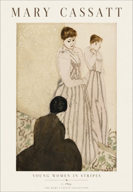 Mary Cassatt Young Women in Stripes No6 - Affiche