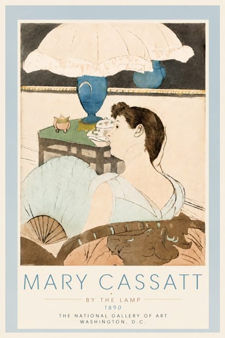Mary Cassatt By the Lamp No5 - Affiche
