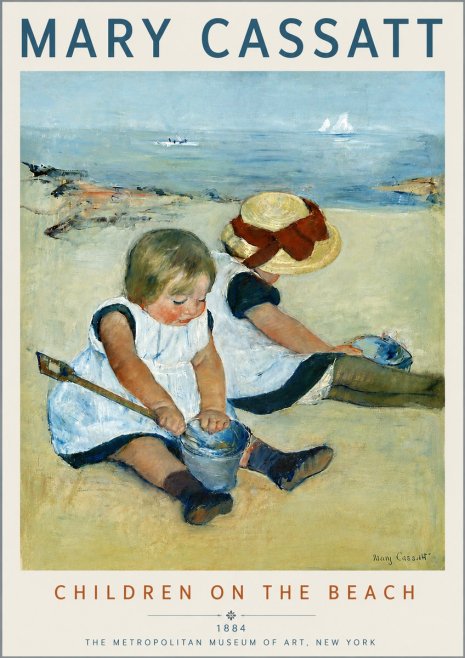 Mary Cassatt Children on the Beach No4 - Affiche