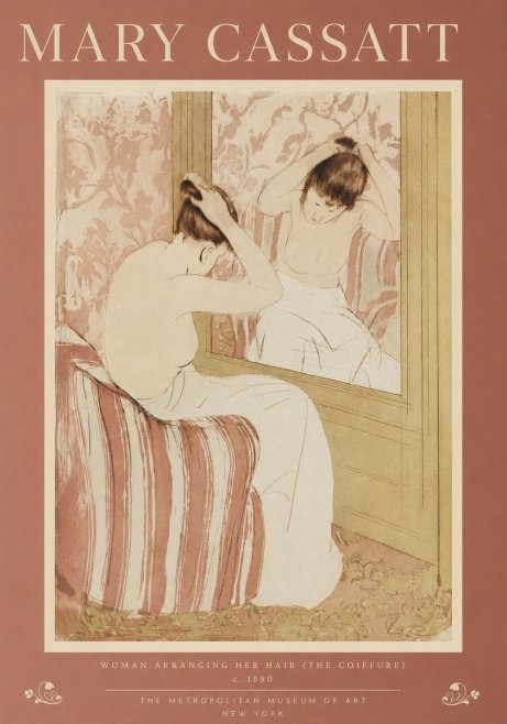 Mary Cassatt Woman Arranging Her Hair (the Coiffure) No2 - Affiche
