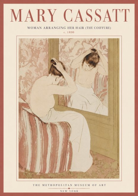 Mary Cassatt Woman Arranging Her Hair (the Coiffure) No5 - Affiche