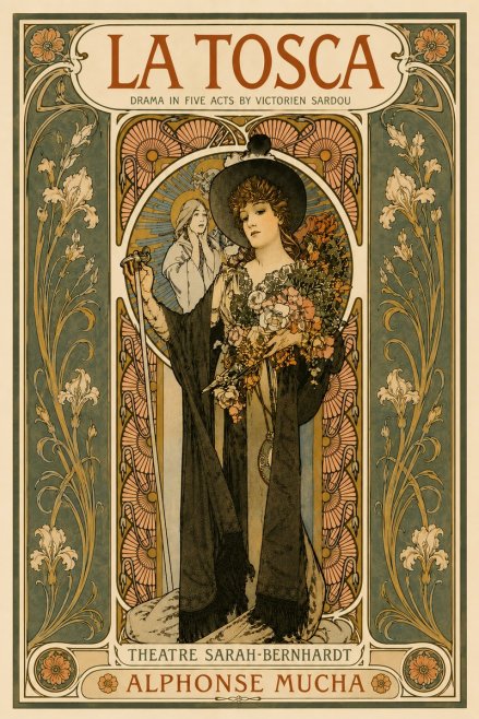 Mucha La Tosca No6 - Affiche