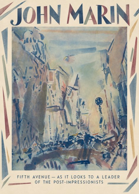 John Marin Fifth Avenue – as It Looks to a Leader of the Post-impressionists No1 - Affiche