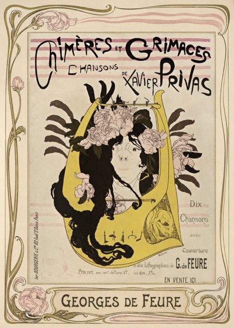 Georges de Feure Chimères Et Grimaces Chansons De Xavier Privas No1 - Affiche