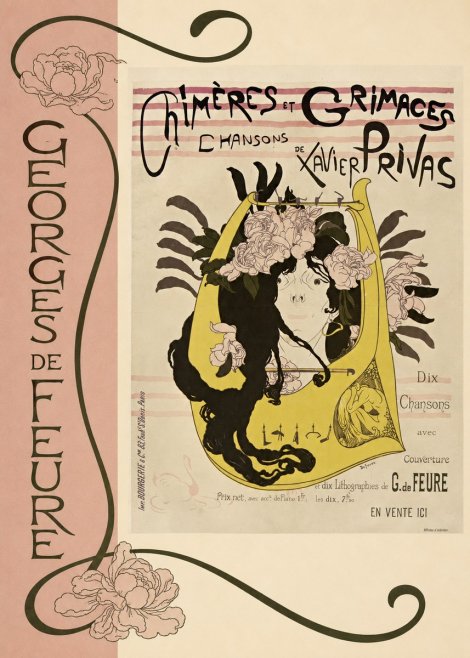 Georges de Feure Chimères Et Grimaces Chansons De Xavier Privas No2 - Affiche