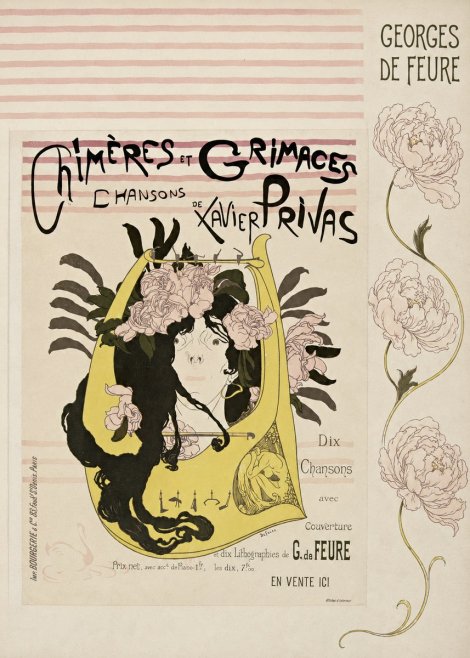 Georges de Feure Chimères Et Grimaces Chansons De Xavier Privas No6 - Affiche