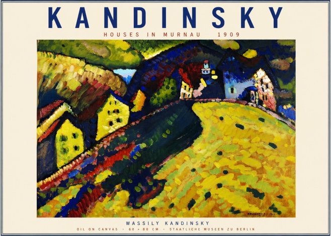 Kandinsky Houses in Murnau No2 - Affiche
