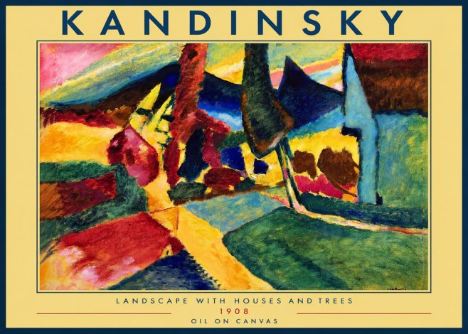 Kandinsky Landscape with Houses and Trees No2 - Affiche