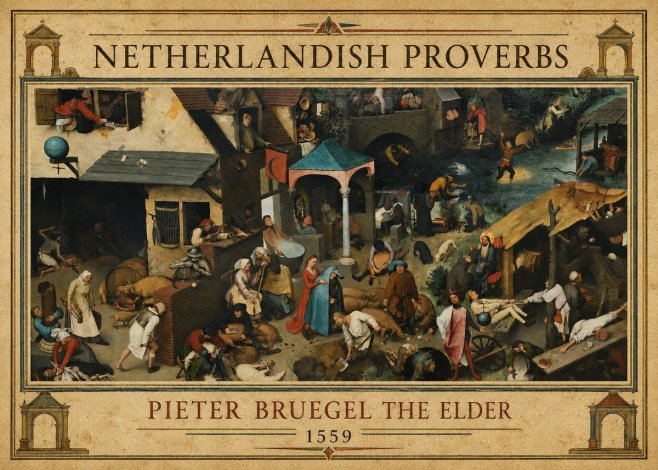 Pieter Bruegel Netherlandish Proverbs III No1 - Affiche