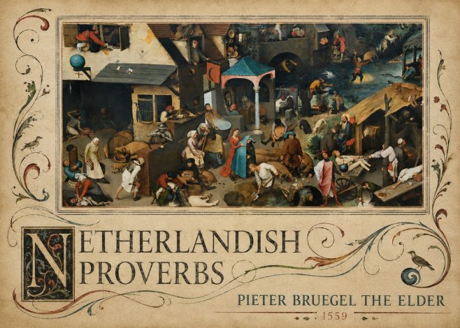 Pieter Bruegel Netherlandish Proverbs III No3 - Affiche