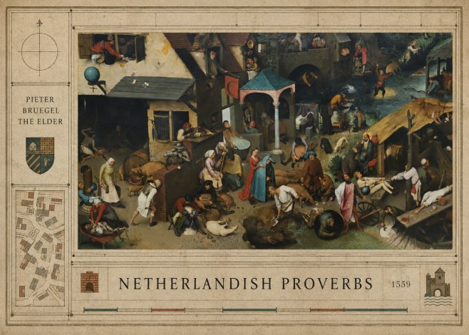 Pieter Bruegel Netherlandish Proverbs III No4 - Affiche