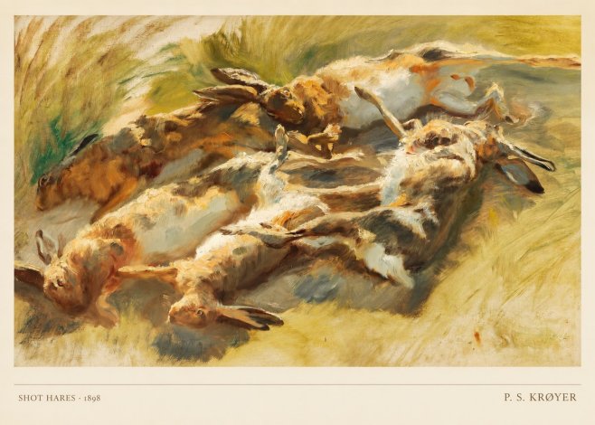 P.S. Krøyer Shot Hares No4 - Affiche