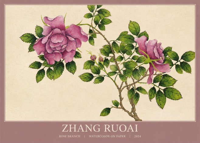 Zhang Ruoai Rose Branch No1 - Affiche