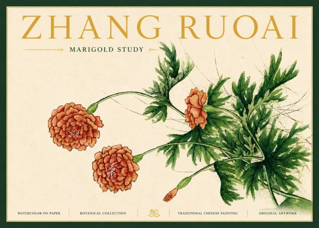 Zhang Ruoai Marigold Study No6 - Affiche