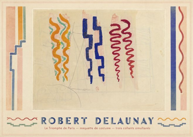 Robert Delaunay Le Triomphe De Paris — Maquette De Costume — Trois Collants Simultanés No1 - Affiche