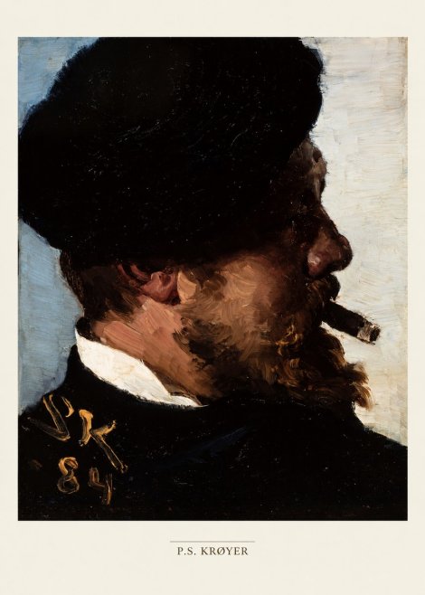 P.S. Krøyer Self-portrait with Cigar I No5 - Affiche