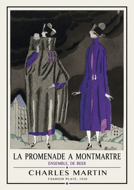 Charles Martin La Promenade a Montmartre No1 - Affiche