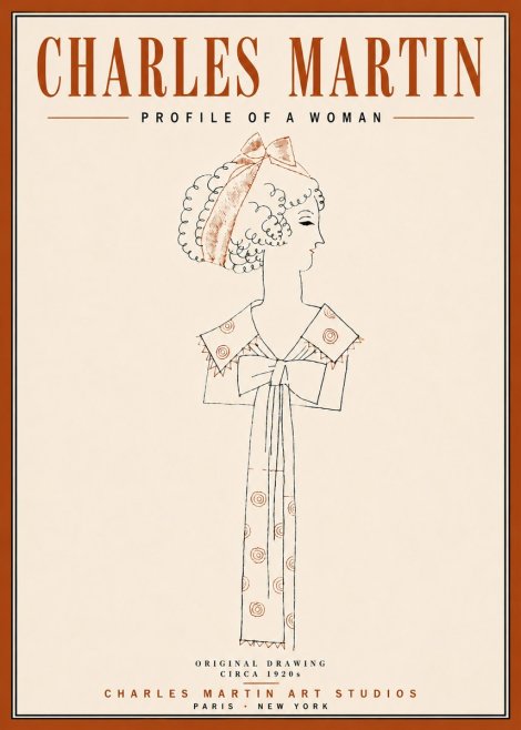 Charles Martin Profile of a Woman No5 - Affiche