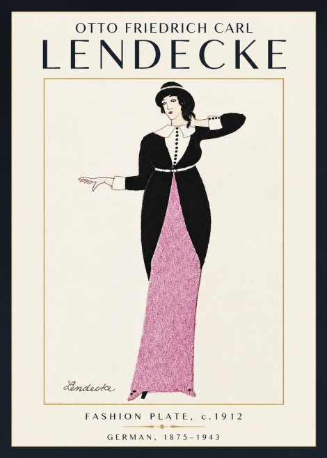 Otto Friedrich Carl Lendecke Fashion Plate II No5 - Affiche